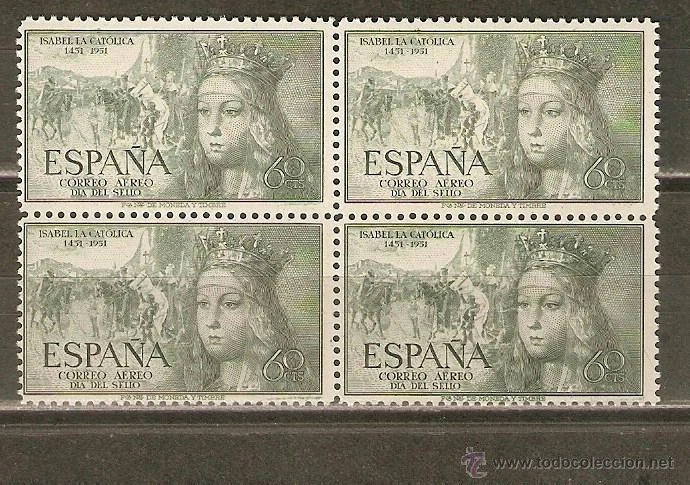 ESPAÑA AÑO 1951 EDIFIL 1097 BLOQUE DE 4 ** MNH - NACIMIENTO ISABEL LA CATOLICA  - Imagen 1 de 1