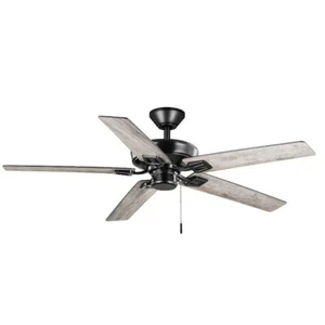 Hampton Bay 52193 Bayfield 52" Indoor Matte Black Dry Rated Downrod Ceiling Fan - Picture 1 of 15