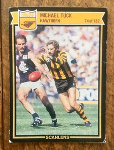 1987 SCANLENS VFL/AFL HAWTHORN HAWKS LEGEND - MICHAEL TUCK #74 OF 132 - Picture 1 of 2