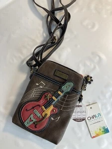 Chala Guitar Vegan Leather Cellphone Crossbody Convertible Bag ~ Music Themed - Picture 1 of 5