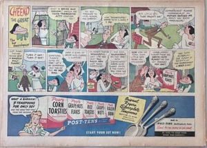 1947 newspaper comic ad for Post cereal - Cheeko boy ventriloquist fools bride - Picture 1 of 1