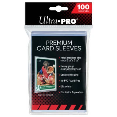 ULTRA PRO Premium Card Sleeves Platinum Clear 66 x 94mm 100ct - image 1 of 2