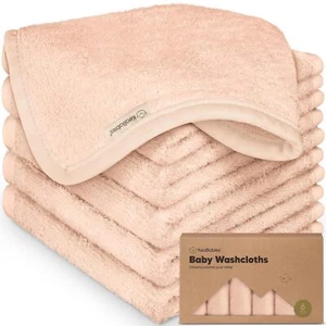 Soft Viscose Bamboo Baby Washcloths, 6-Pack for Bath & Face (Peachy) - Picture 1 of 9