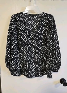 Gibson schwarz & weiß gepunktete Bluse Größe Medium  - Bild 1 von 9