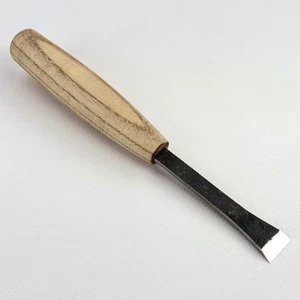 Flat Wood Carving Chisel – Hand-Forged 52100 Carbon Steel, 20 mm Blade, Ash Wood - Picture 1 of 12