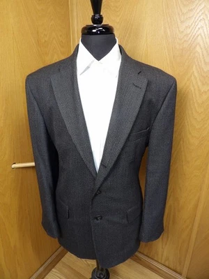 Blazer Hombre Abrigo Deportivo Chaqueta Haggar 44r Negro Plata Mezcla Lana Nuevo Sin Etiquetas N#49 Foto 1 de 4