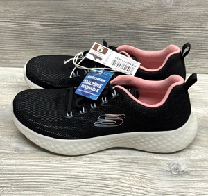 Skechers Women's 9 Air Cooled Memory Foam Black Lite Foam Sneakers Shoes - Picture 1 of 6