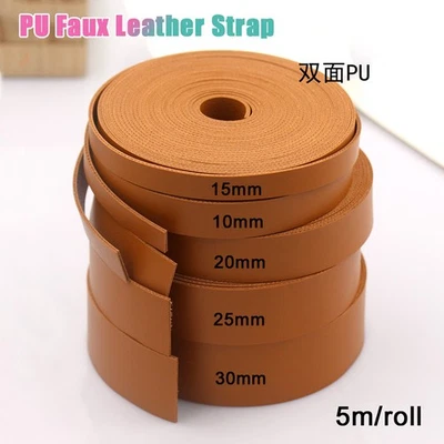 HOMEDIYER PU-Kunstlederband doppelseitigem Bandbesatz, 10/15/20/25/30mm Breite, 6 Farben