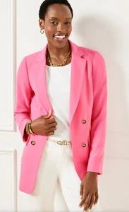 NWT TALBOTS POPPY PINK TAILORED STRETCH NO CLOSE BLAZER JACKET PLUS SIZE 18 - Picture 1 of 3