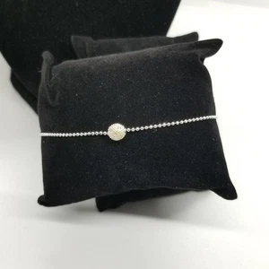 Avon silver tone anklet with textured ball bead - Picture 1 of 4