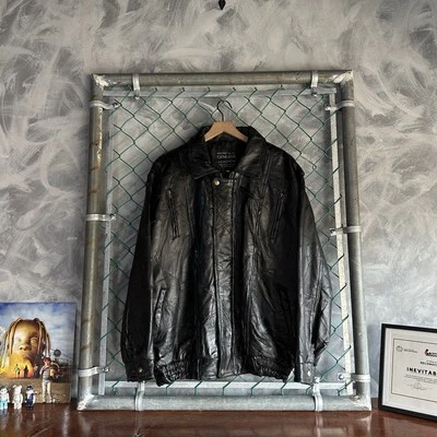 Marca Maxam | Chaqueta para hombre de cuero genuino vintage de mosaico italiano XL Foto 1 de 4