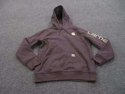Carhartt Hoodie Sweatshirt Womens M 8 10 Purple Relaxed Outdoor Workwear Logo - Image 1 of 4