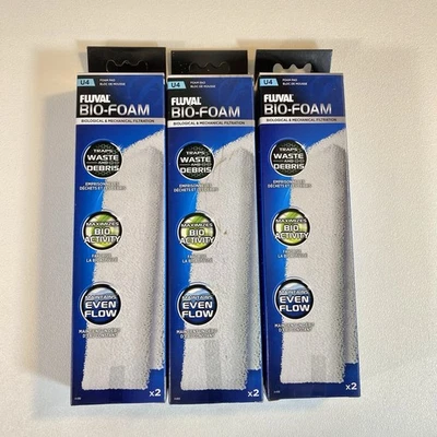 Fluval U4 Bio-Foam Pad Replacement  Aquarium Filter Media A488 3 BOXES 6 PADS - Image 1 of 4