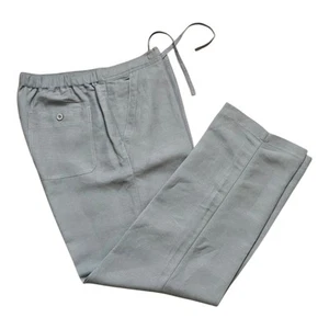 Pantalon décontracté Cubavera en lin mélangé cordon de serrage homme grand gris décontracté - Photo 1/10