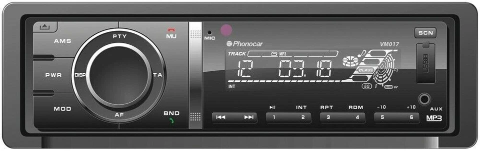 VM017 AUTORADIO 1 DIN USB/SD/AUX IN/CD BLUETOOTH VIVAVOCE PHONOCAR - - Phonocar  - Immagine 1 di 1