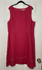 Vestido para mujer Boden 100 % lino ajustado y acampanado sin mangas en rosa rojizo talla 16 nuevo con etiquetas - Imagen 1 de 15