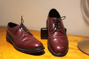 Hanover Masterflex Burgunderrot Kirsche Leder Brogue Oxford elegante Schuhe Größe 9 D/B - Bild 1 von 12