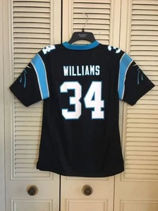 NIKE NFL PANTHERS 34 WILLIAMS  KEEP POUNDING JERSEY SHIRT BLACK LARGE 14-16 NEW  - Picture 1 of 4