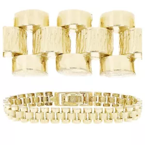 Pulsera de eslabón con correa de reloj de oro amarillo de 14 K 7-7,5" 8,5 mm 21,5 gramos - Imagen 1 de 3