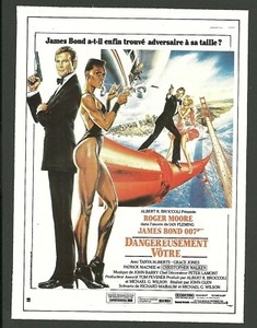 James Bond Roger Moore Grace Jones Tanya Roberts French Premiere Card