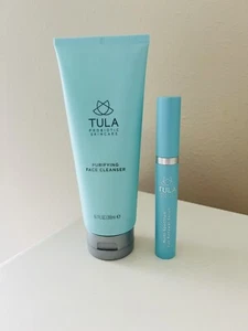 TULA | Lot Of 2 | Purifying Face Cleanser 200 ml And Eye Renewal Serum - Picture 1 of 4