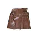 Storets - Tan/Brown Faux Leather Belted Skirt - Small - Nwot