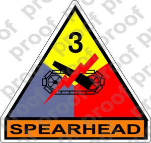 AUFKLEBER US ARMEE UNIT 3. Rüstung Div. SCHILDFARBE - Bild 1 von 1