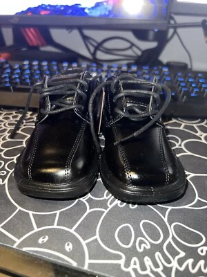 Deer Stags Gabe Boys Infant Toddler Told Oxford Shoes All Black Sz 9 - Image 1 of 4