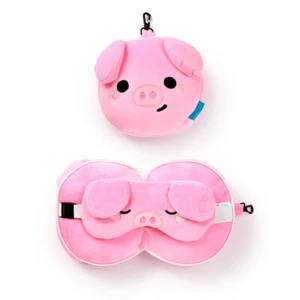 Travel Pillow & Eye Mask Relax Oscar the Pig Farmyard Themed Travel Pillow & Eye - Picture 1 of 1
