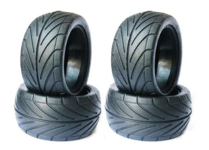 4Pcs RC 1/10 Buggy Front Rubber Tires OD83mm W/Foam Inserts For Rc Off Road Car - Picture 1 of 9