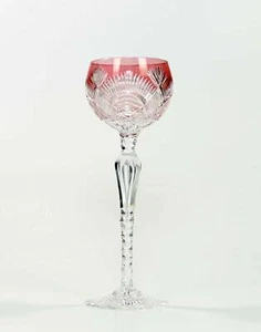 Revestimiento de cristal Saint Louis Römer rojo hummer burbuja de tallo Francia - Imagen 1 de 10