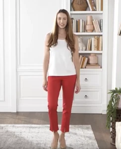 Isaac Mizrahi Live! Pantalones altos elásticos 24/7 rojo grosella 28 nuevos - Imagen 1 de 1