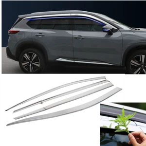 For Nissan Rogue 2021 2022 Chrome 6P Window Vent Visor Sun Rain Deflector Guard - Picture 1 of 8