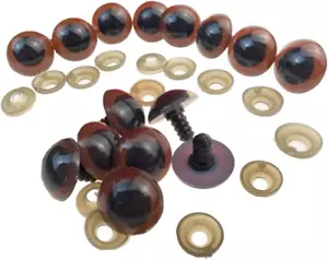 100PCS Brown Plastic Safety Eyes for Bear Doll Stuffed Animals Puppet Doll Makin - Picture 1 of 7