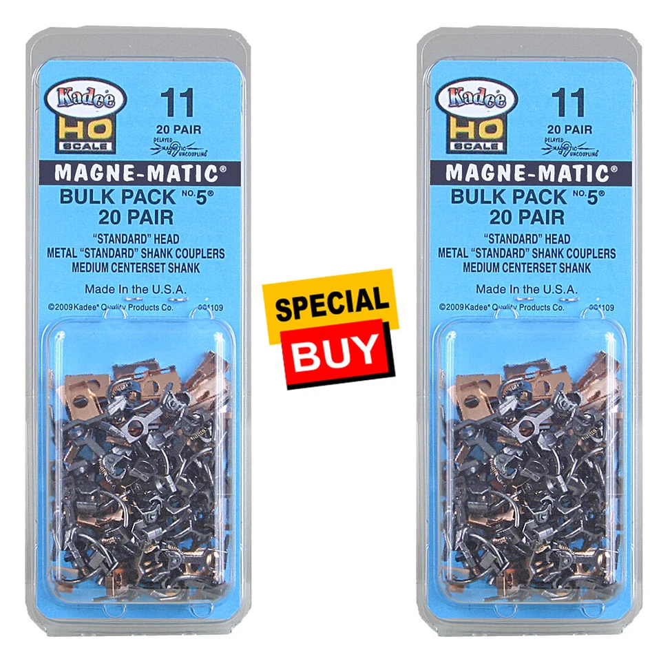 Kadee 11 Bulk Pack 20 pair #5 Metal Couplers (2) HO Scale - Image 1 of 3
