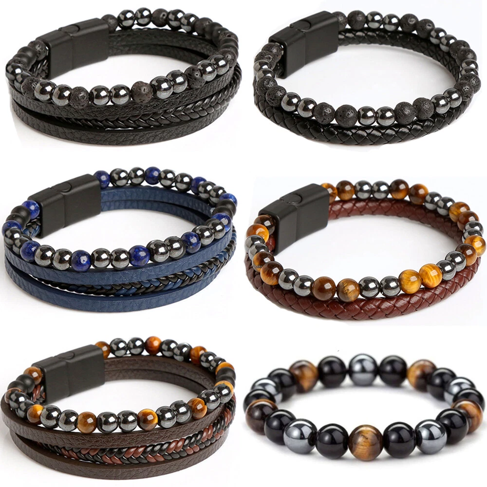 Shop LC Faux Leather Cord Spiral Bracelet & Choker Necklace Set - Stainless Steel Boho Jewelry For Women - View #11
