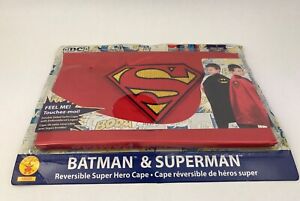 DC Comics 2-in-1 Batman/Superman Reversible Cape Super Heroes - 1 Cape - NEW