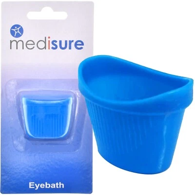 Medisure One Size Eye Bath Plastic Eyewash Cup Cleaning Wash Flush First Aid UK