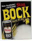 Stag Genuine Bock Beer Cardboard Sign Carling National Old Distributor Stock