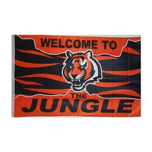 Cincinnati Bengals Welcome to the Jungle 3X5 Flag Man Cave 3 x 5 . - Bild 1 von 1
