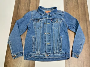 Levis Womens S Youth Teen Size XL Blue Denim Trucker Jacket - Picture 1 of 11