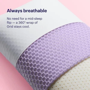 Purple Harmony Pillow Standard-Low 360° Hex Grid Talalay Latex Core Cooling Supp - Picture 1 of 12