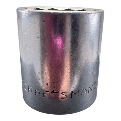 Vintage Craftsman USA 1-1/8" 12 Point 1/2" Drive Shallow Socket =V= Series - Image 1 of 4