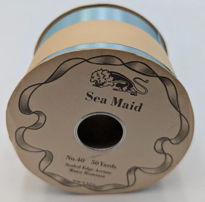 Lion Sea Maid sealed edge Acetate Ribbon 2.75"  50YDS #40 Water Resistant Blue - Image 1 of 3