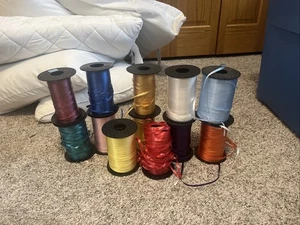 Curling Ribbon Lot 12 spools  Christmas Birthdays 2000 yd + - Picture 1 of 4