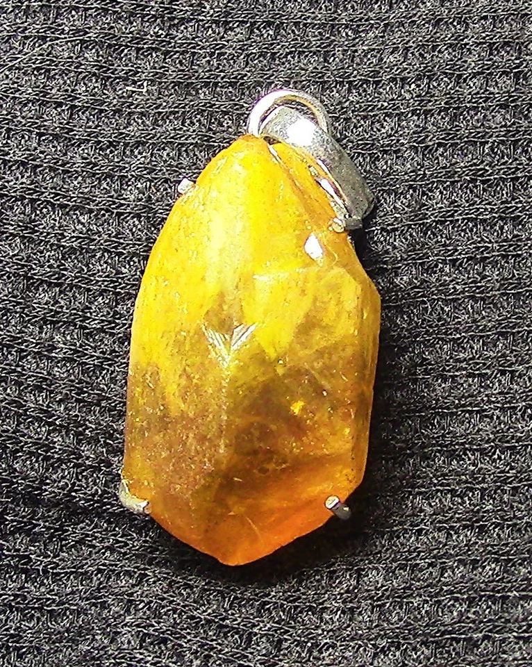 Colgante de piedra citrino en bruto 1,25" x 0,75" sin engaste de cadena es placa de plata .925 Foto 1 de 4