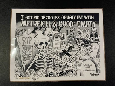 WACKY PACKAGES JAY LYNCH PERSONALIZED B&W ART PRINT Signed #13/20 2007 Metrekill - Image 1 of 3