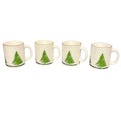 Taza de café de cerámica WAECHTERSBACH blanca roja verde árbol de Navidad decoración navideña Foto 1 de 4