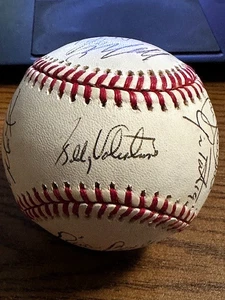 1997 NEW YORK METS TEAM SIGNED HANDSIGNIERT ONL BASEBALL! Olerud, Valentine! - Bild 1 von 6