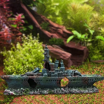 Decoração de aquário navio esconder caverna acessórios decorativos paisagismo Betta - Imagem 1 de 4